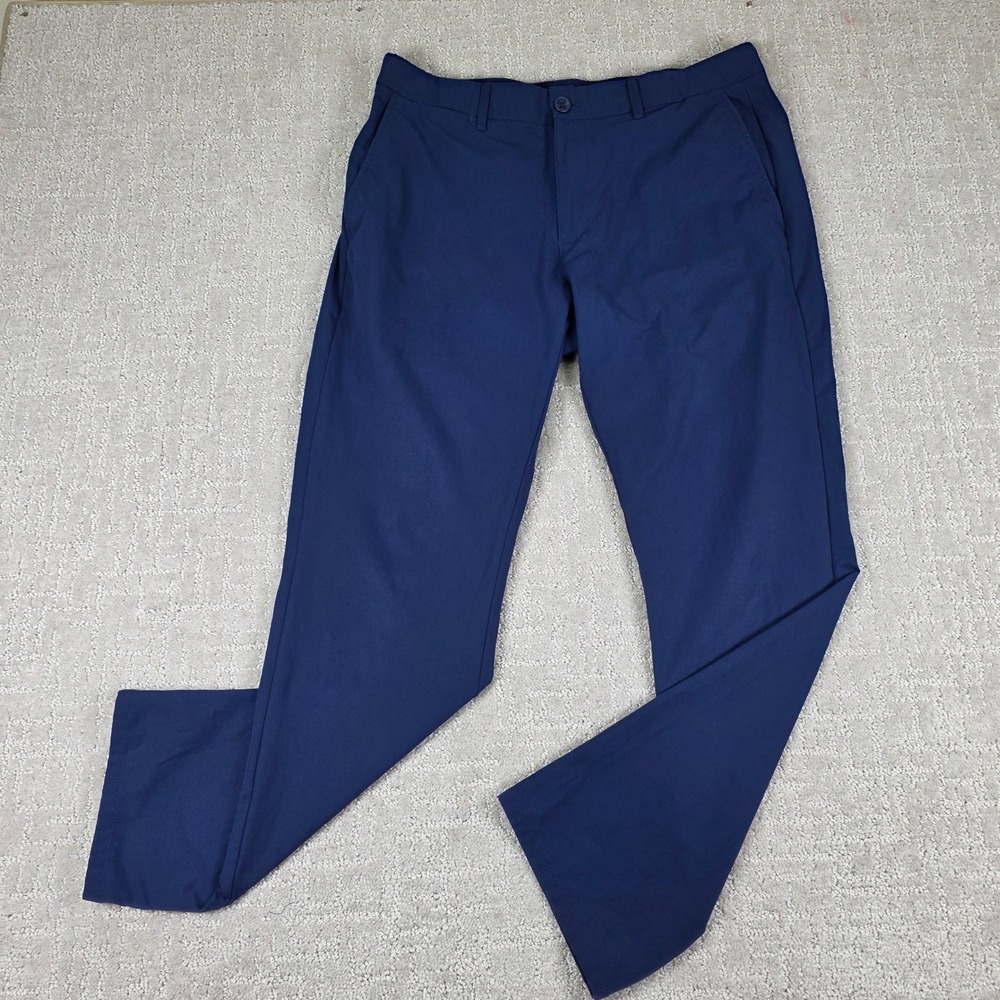Holderness & Bourne Mens Tailored Fit Golf Pants Navy Blue 34x29.5 Performance